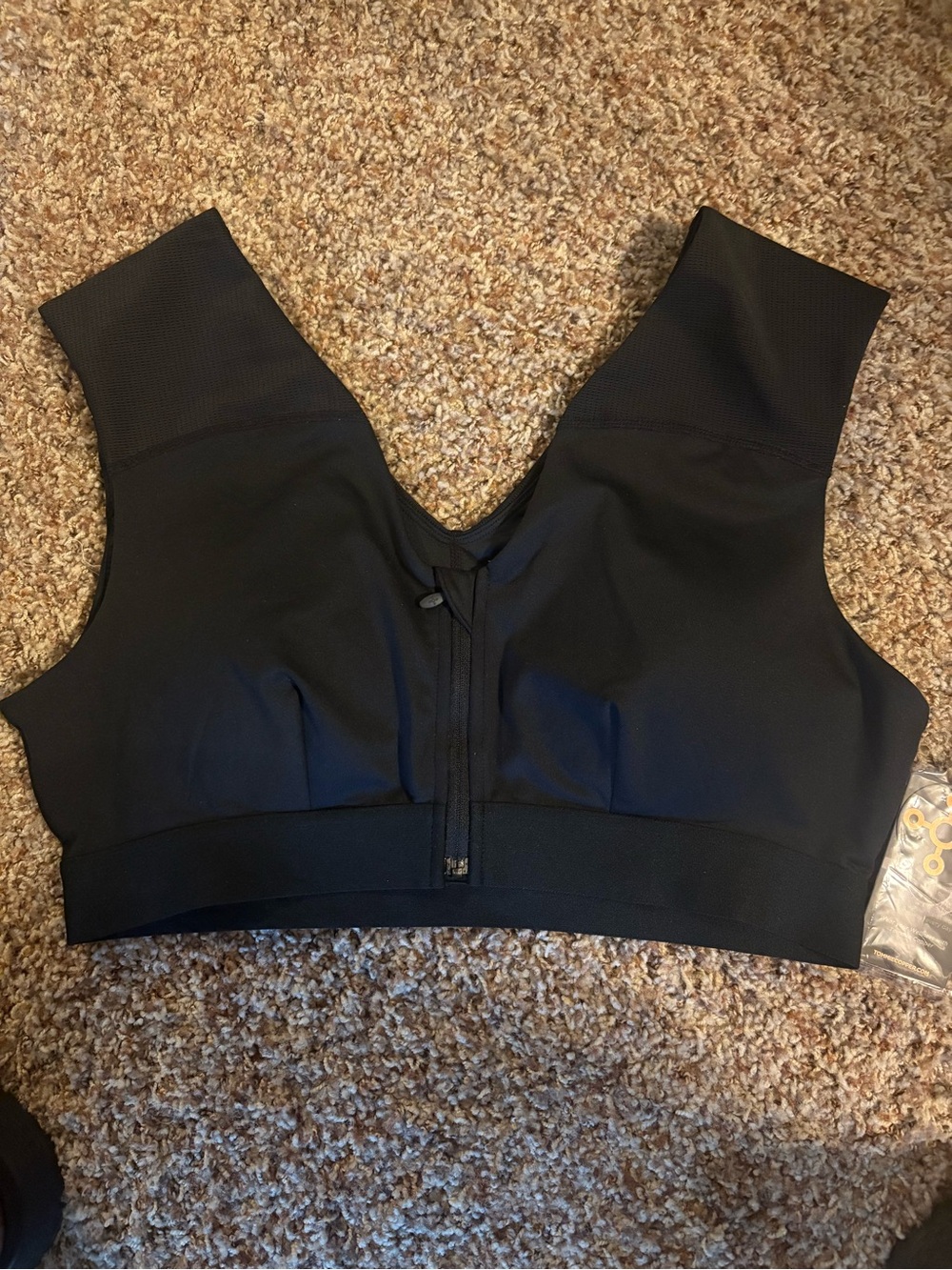 Tommie Copper Shoulder Support Bra w/Zipper - Black - 2X - NWT